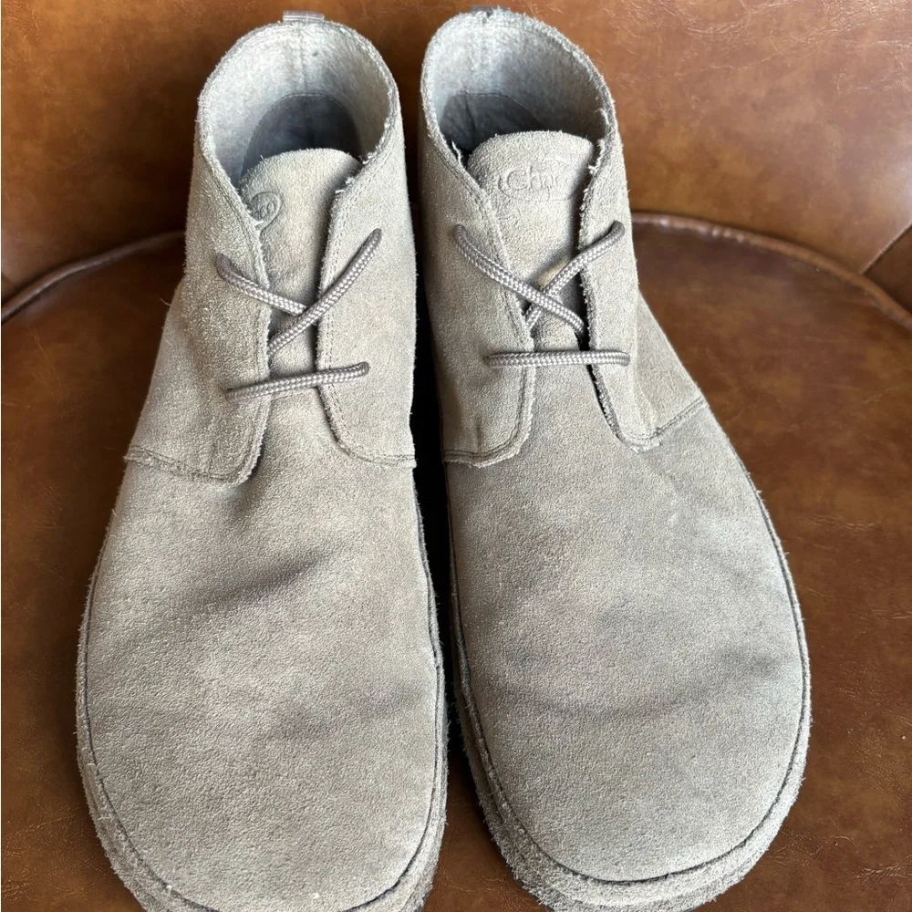Chaco Men’s suede Chukka boots size 13 Taupe leather lined comfort Luvseat sole